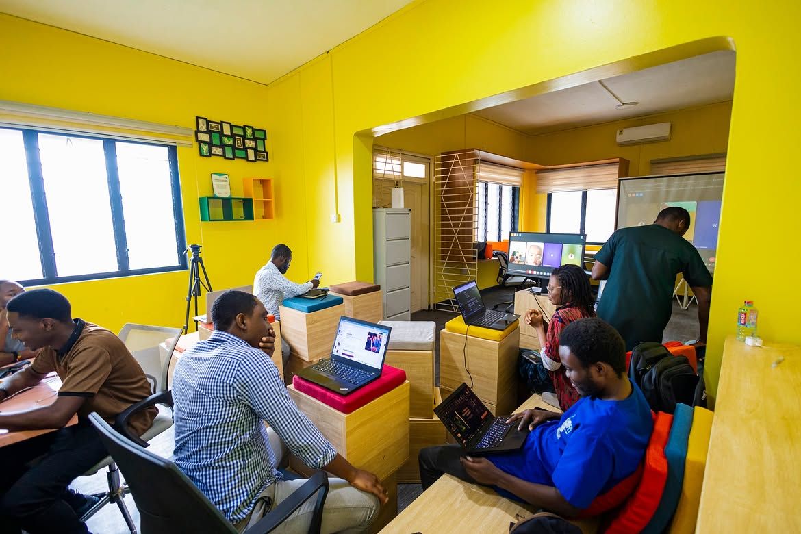 Founders at their laptops on an ordinary working day.